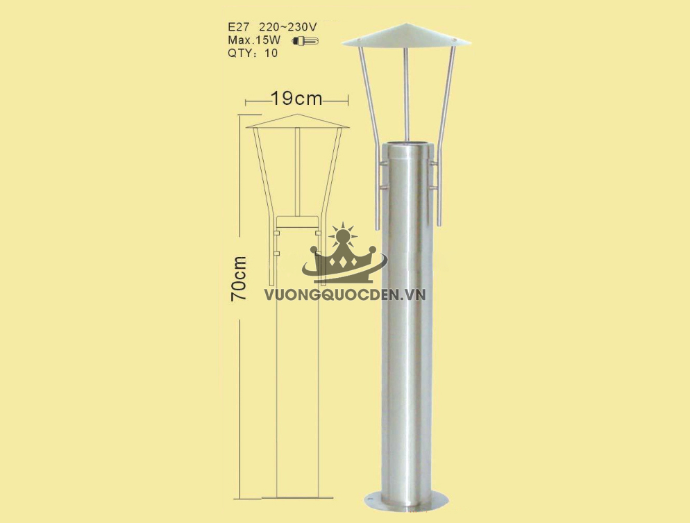 Đèn sân vườn năng lượng mặt trời ROL391-1